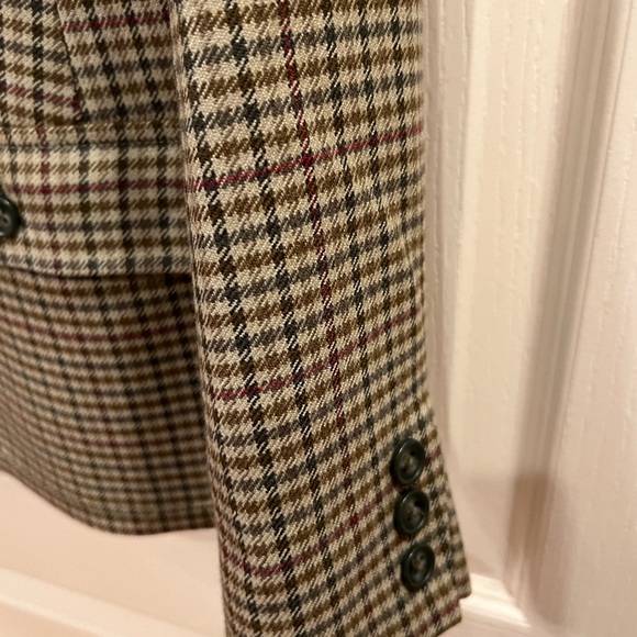 Talbots Wool Blazer/Jacket plaid/checked classic front zipper closure Size 6P - Picture 5 of 6